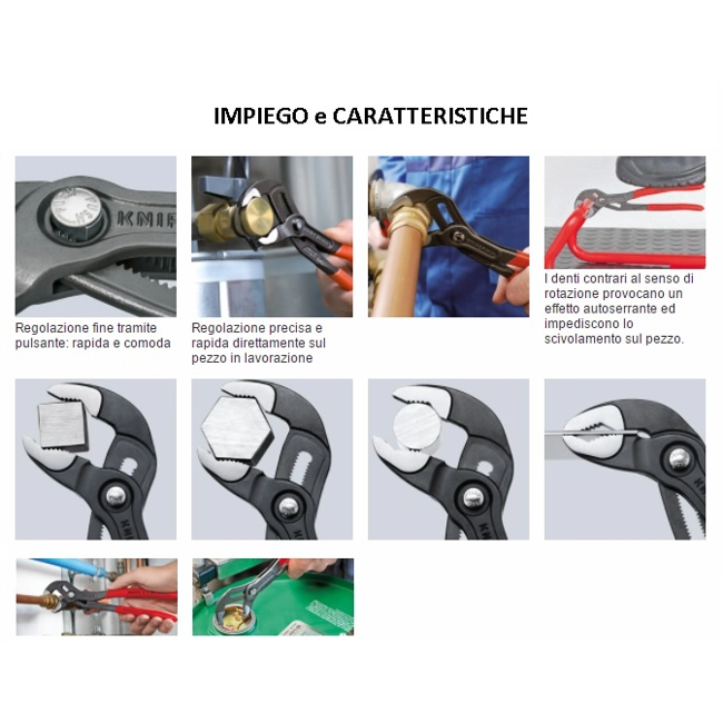 Vendita online Pinza regolabile da 180 mm. - Knipex Cobra